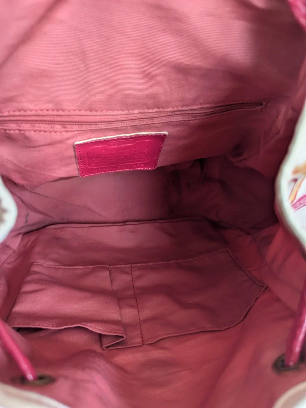Coach Multicolor Signature Canvas Backpack - Pink Accent